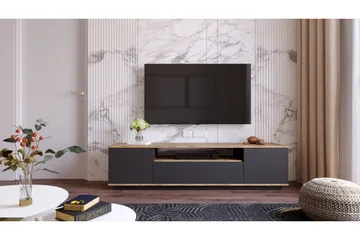 Anari Tv-bänk 180 cm med Hylla - Antracit/Natur - Möbler - Tv möbel & mediamöbel - TV bänk & mediabänk
