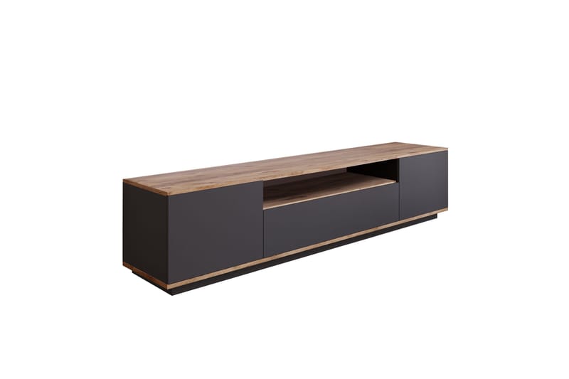 Anari Tv-bänk 180 cm med Hylla - Antracit/Natur - Möbler - Tv möbel & mediamöbel - TV bänk & mediabänk