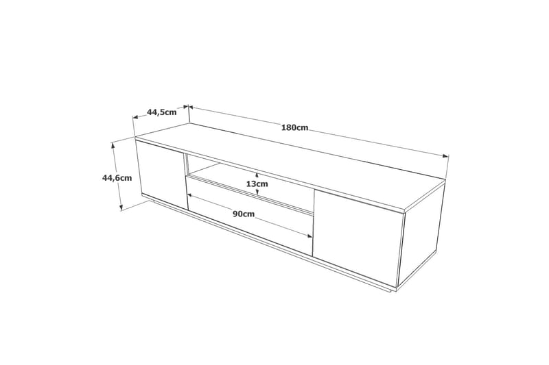 Anari Tv-bänk 180 cm med Hylla - Antracit/Natur - Möbler - Tv möbel & mediamöbel - TV bänk & mediabänk