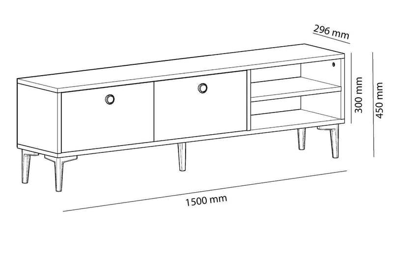 Andalos Tv-bänk 150 cm - Ljus Natur - Möbler - Tv möbel & mediamöbel - TV bänk & mediabänk