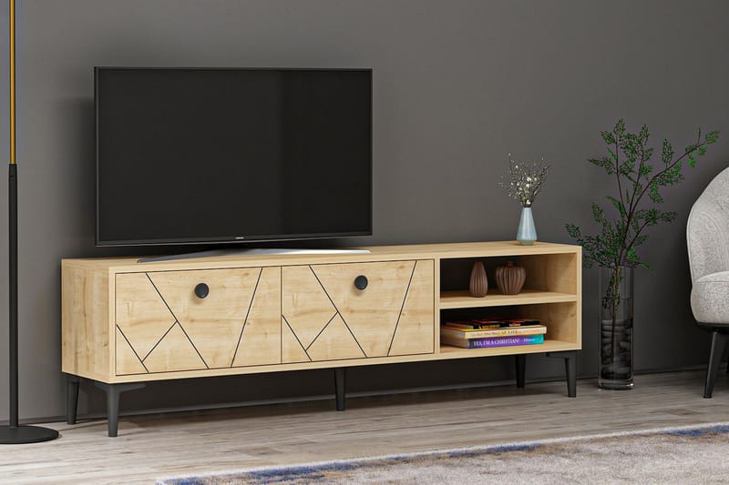 Andalos Tv-bänk 150 cm - Ljus Natur - TV bänk & mediabänk