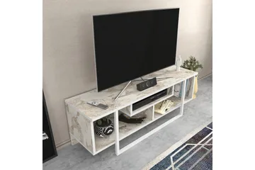 Andifli Golvstående Tv Bänk 120 cm med Förvaring i Trä - Marmorbeige - Möbler - Tv möbel & mediamöbel - TV bänk & mediabänk
