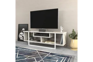 Andifli Golvstående Tv Bänk 120 cm med Förvaring i Trä - Marmorbeige - Möbler - Tv möbel & mediamöbel - TV bänk & mediabänk