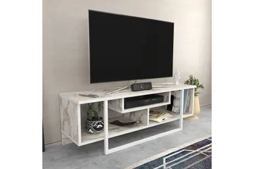 Andifli Golvstående Tv Bänk 120 cm med Förvaring i Trä - Marmorbeige - Möbler - Tv möbel & mediamöbel - TV bänk & mediabänk