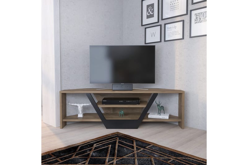 Andifli Golvstående Tv Bänk 120 cm med Förvaring i Valnöt - Brun - Möbler - Tv möbel & mediamöbel - TV bänk & mediabänk