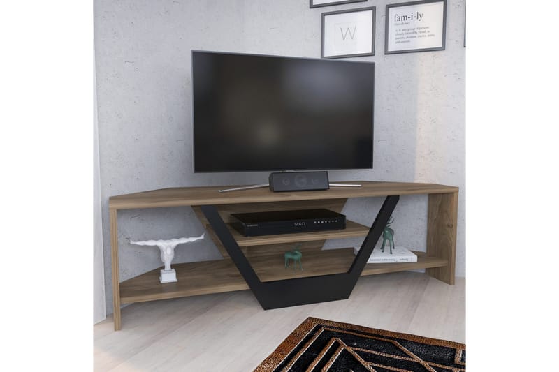Andifli Golvstående Tv Bänk 120 cm med Förvaring i Valnöt - Brun - Möbler - Tv möbel & mediamöbel - TV bänk & mediabänk