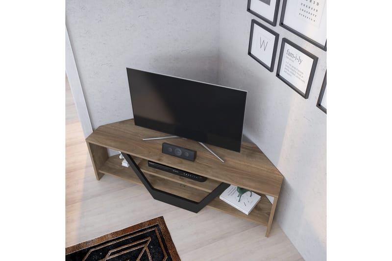 Andifli Golvstående Tv Bänk 120 cm med Förvaring i Valnöt - Brun - Möbler - Tv möbel & mediamöbel - TV bänk & mediabänk