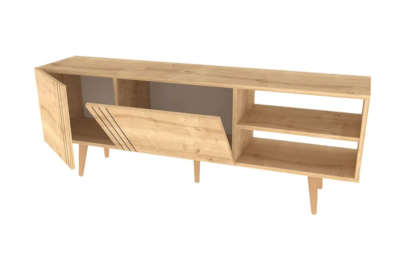 Andifli Golvstående TV-bänk 160 cm med Förvaring i Ek - Beige - Möbler - Tv möbel & mediamöbel - TV bänk & mediabänk