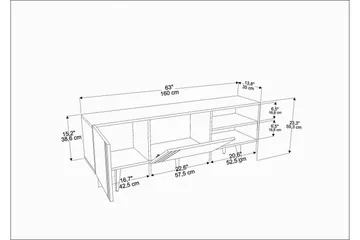 Andifli Golvstående Tv-bänk 160 cm med Förvaring i Målat Trä - Vit - Möbler - Tv möbel & mediamöbel - TV bänk & mediabänk