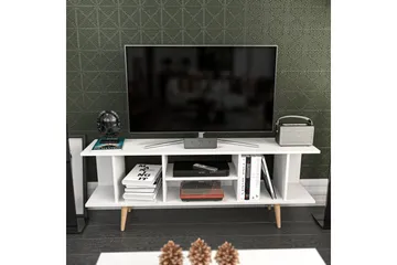 Andifli Golvstående Tv Bänk 160 cm med Förvaring i Målat Trä - Vit - Möbler - Tv möbel & mediamöbel - TV bänk & mediabänk