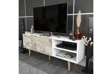 Andifli Golvstående Tv-bänk 160 cm med Förvaring i Målat Trä - Vit - Möbler - Tv möbel & mediamöbel - TV bänk & mediabänk