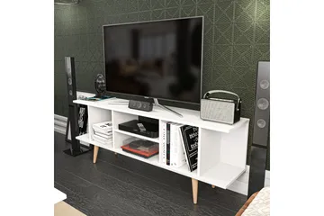 Andifli Golvstående Tv Bänk 160 cm med Förvaring i Målat Trä - Vit - Möbler - Tv möbel & mediamöbel - TV bänk & mediabänk