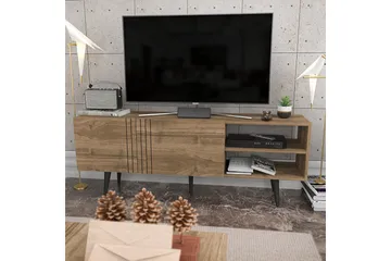 Andifli Golvstående Tv-bänk 160 cm med Förvaring i Mörkt Trä - Brun - Möbler - Tv möbel & mediamöbel - TV bänk & mediabänk