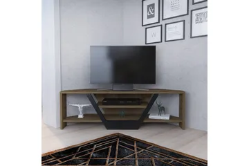 Andifli Hörn Tv Bänk 120 cm med Förvaring i Mörkt Trä - Brun - Möbler - Tv möbel & mediamöbel - TV bänk & mediabänk