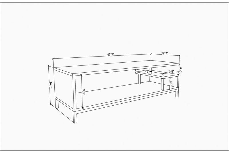 Andifli Tv-bänk 120x37,6 cm - Vit - Möbler - Tv möbel & mediamöbel - TV bänk & mediabänk