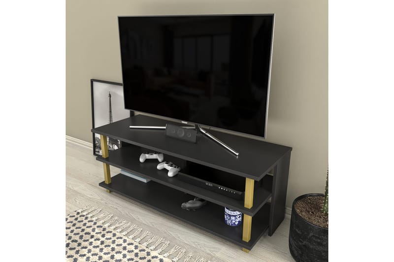 Andifli Tv-bänk 120x47,4 cm - Guld - TV bänk & mediabänk