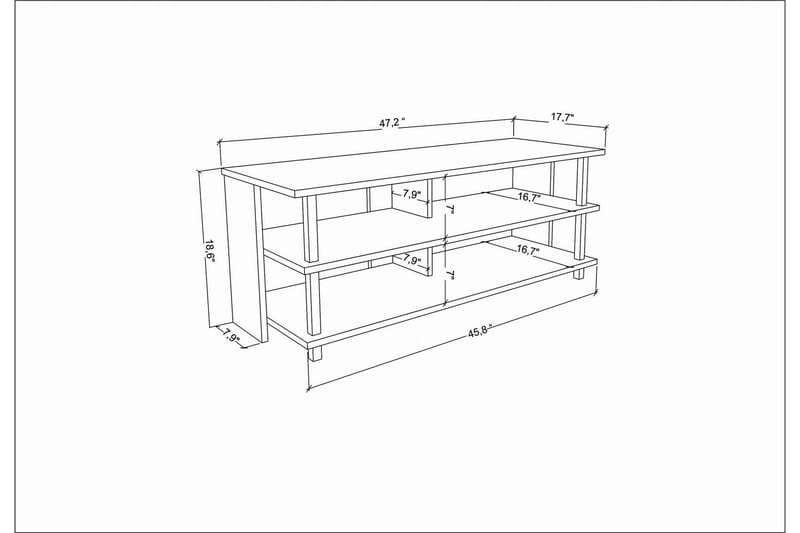 Andifli Tv-bänk 120x47,4 cm - Svart - TV bänk & mediabänk