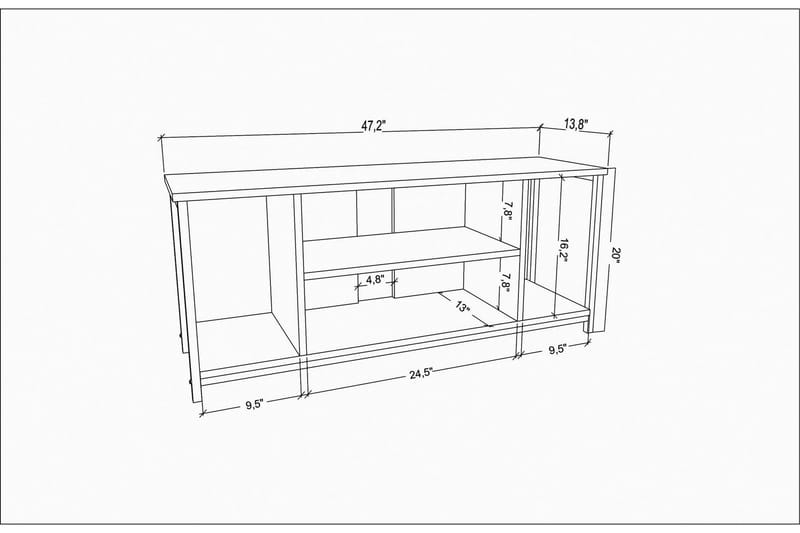 Andifli Tv-bänk 120x50,8 cm - Antracit - Möbler - Tv möbel & mediamöbel - TV bänk & mediabänk