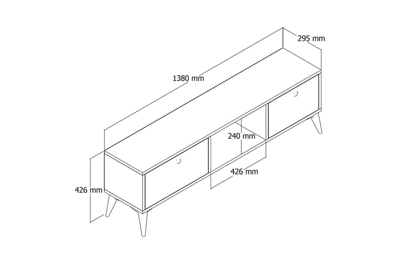 Andifli Tv-bänk 138x42,6 cm - Brun - Möbler - Tv möbel & mediamöbel - TV bänk & mediabänk