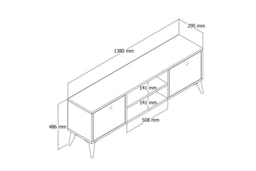 Andifli Tv-bänk 138x42,6 cm - Brun - Möbler - Tv möbel & mediamöbel - TV bänk & mediabänk
