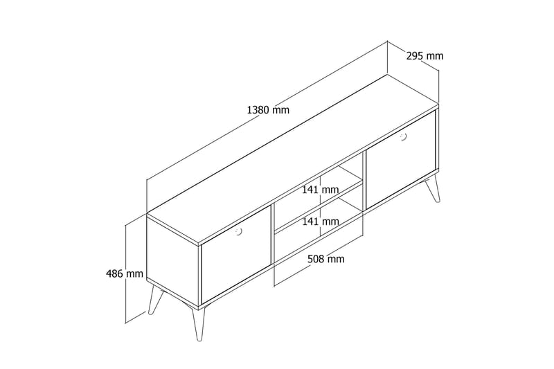 Andifli Tv-bänk 138x42,6 cm - Brun - Möbler - Tv möbel & mediamöbel - TV bänk & mediabänk