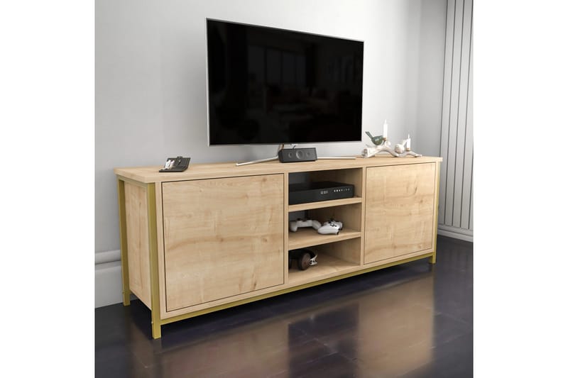 Andifli Tv-bänk 140x50,8 cm - Guld - Möbler - Tv möbel & mediamöbel - TV bänk & mediabänk
