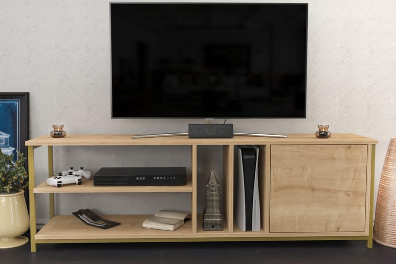 Andifli Tv-bänk 140x50,8 cm - Guld - Möbler - Tv möbel & mediamöbel - TV bänk & mediabänk