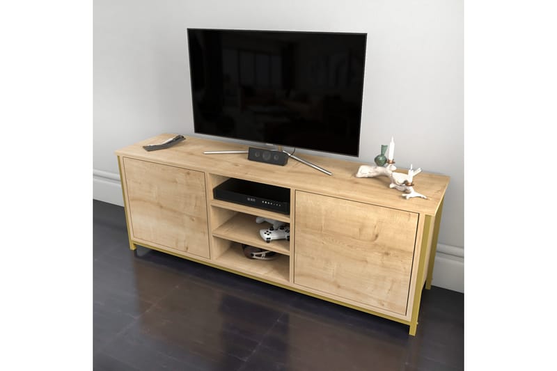 Andifli Tv-bänk 140x50,8 cm - Guld - Möbler - Tv möbel & mediamöbel - TV bänk & mediabänk