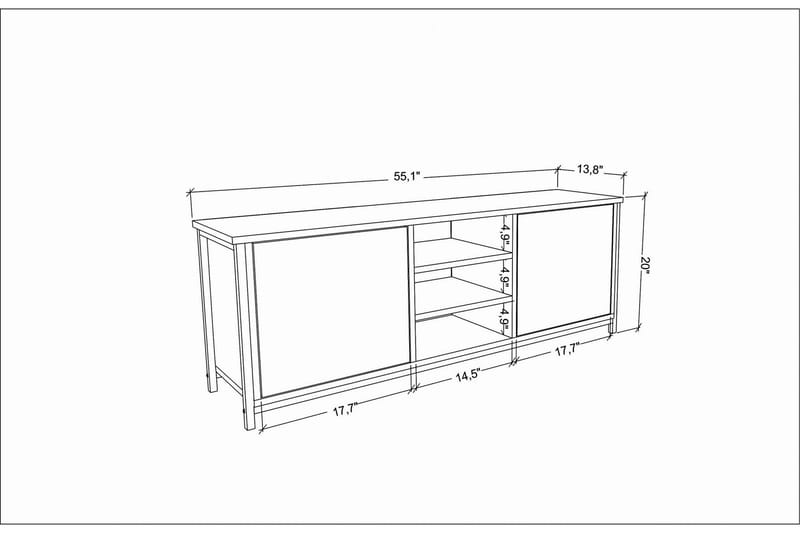 Andifli Tv-bänk 140x50,8 cm - Guld - Möbler - Tv möbel & mediamöbel - TV bänk & mediabänk