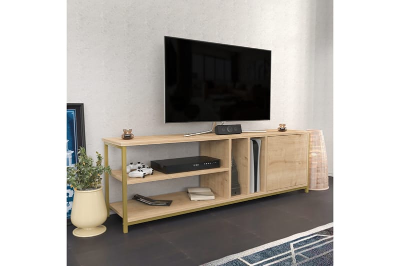 Andifli Tv-bänk 140x50,8 cm - Guld - Möbler - Tv möbel & mediamöbel - TV bänk & mediabänk
