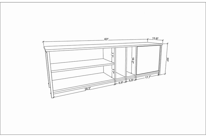 Andifli Tv-bänk 140x50,8 cm - Vit - TV bänk & mediabänk