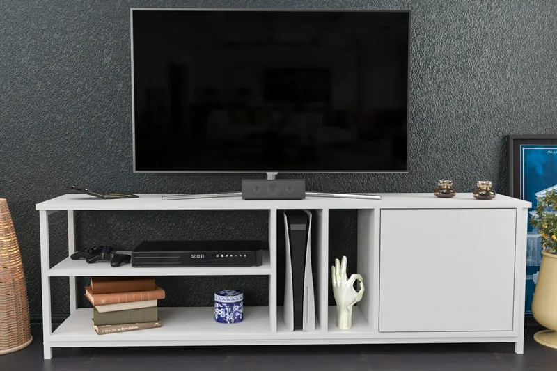 Andifli Tv-bänk 140x50,8 cm - Vit - Möbler - Tv möbel & mediamöbel - TV bänk & mediabänk