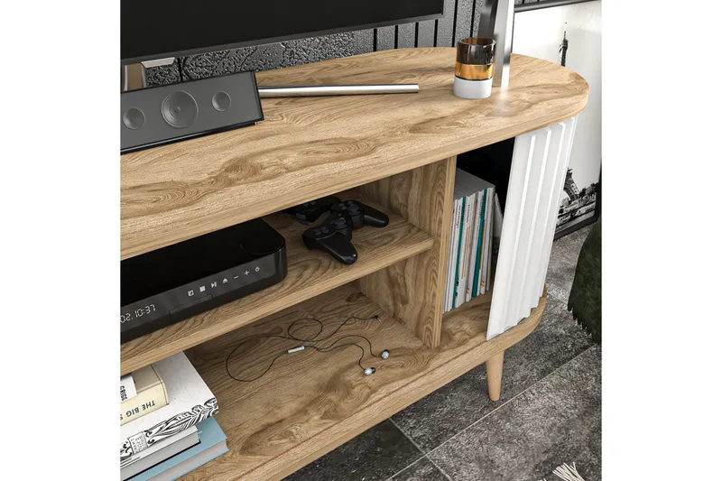 Andifli Tv-bänk 140x64 cm - Brun - Möbler - Tv möbel & mediamöbel - TV bänk & mediabänk