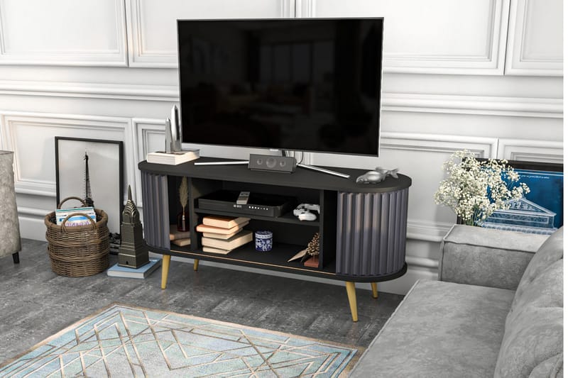 Andifli Tv-bänk 140x64 cm - Svart - Möbler - Tv möbel & mediamöbel - TV bänk & mediabänk