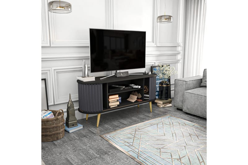 Andifli Tv-bänk 140x64 cm - Svart - Möbler - Tv möbel & mediamöbel - TV bänk & mediabänk