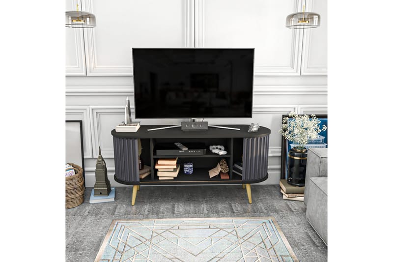 Andifli Tv-bänk 140x64 cm - Svart - Möbler - Tv möbel & mediamöbel - TV bänk & mediabänk