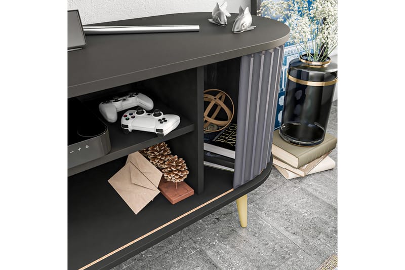 Andifli Tv-bänk 140x64 cm - Svart - Möbler - Tv möbel & mediamöbel - TV bänk & mediabänk