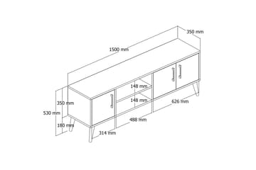 Andifli Tv-bänk 150x52 cm - Brun - Möbler - Tv möbel & mediamöbel - TV bänk & mediabänk