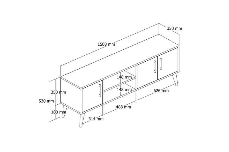 Andifli Tv-bänk 150x52 cm - Brun - Möbler - Tv möbel & mediamöbel - TV bänk & mediabänk