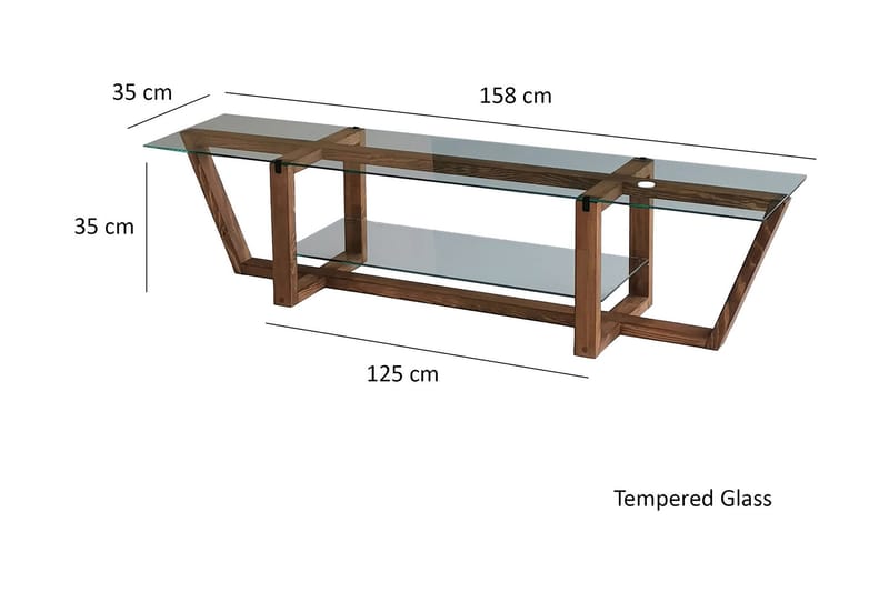Andifli Tv-bänk 158x35 cm - Brun - Möbler - Tv möbel & mediamöbel - TV bänk & mediabänk