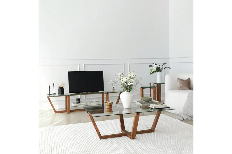 Andifli Tv-bänk 158x35 cm - Brun - Möbler - Tv möbel & mediamöbel - TV bänk & mediabänk