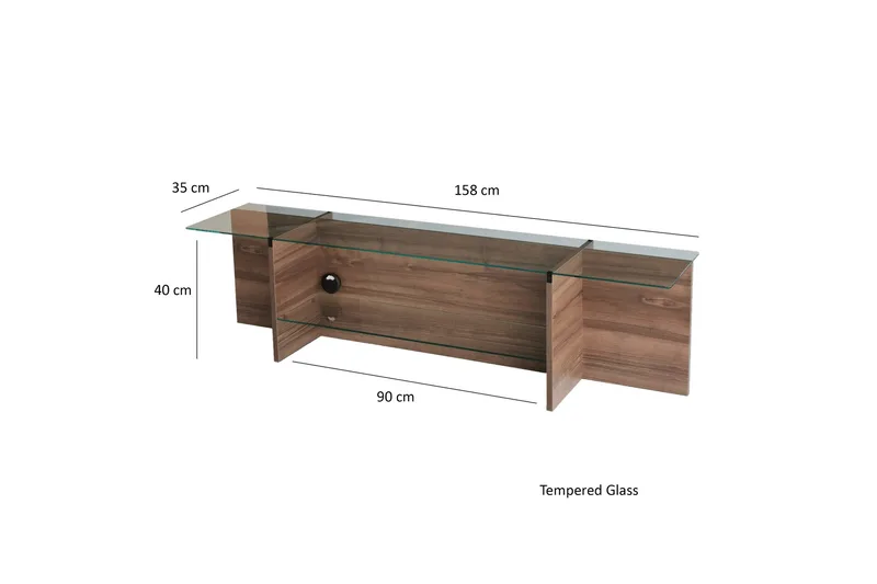 Andifli Tv-bänk 158x40 cm - Brun - Möbler - Tv möbel & mediamöbel - TV bänk & mediabänk