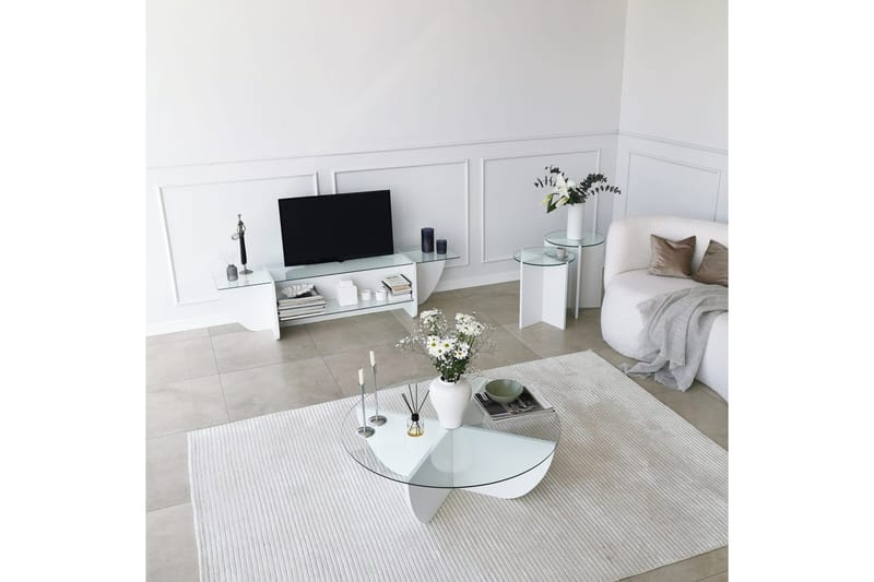 Andifli Tv-bänk 158x40 cm - Vit - Möbler - Tv möbel & mediamöbel - TV bänk & mediabänk