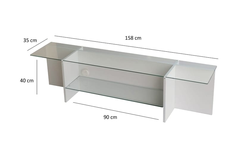 Andifli Tv-bänk 158x40 cm - Vit - Möbler - Tv möbel & mediamöbel - TV bänk & mediabänk