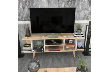 Andifli TV-bänk 160 cm med Förvaring i Trä med Plastben - Beige - Möbler - Tv möbel & mediamöbel - TV bänk & mediabänk