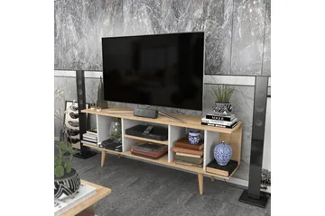 Andifli TV-bänk 160 cm med Förvaring i Trä med Plastben - Beige - Möbler - Tv möbel & mediamöbel - TV bänk & mediabänk