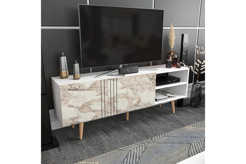 Andifli Tv-bänk 160x38,6 cm - Vit - Möbler - Tv möbel & mediamöbel - TV bänk & mediabänk