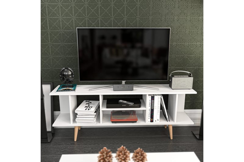 Andifli Tv-bänk 160x38,6 cm - Vit - TV bänk & mediabänk