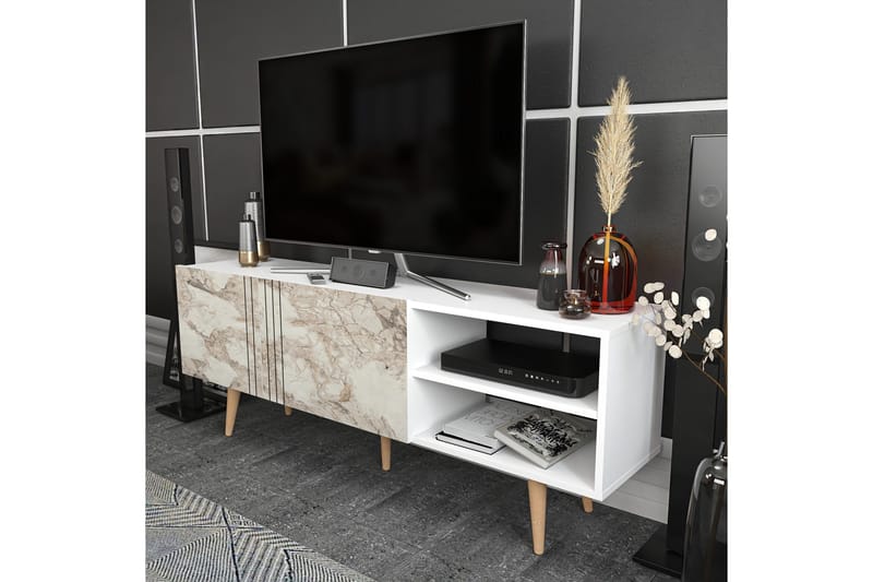 Andifli Tv-bänk 160x38,6 cm - Vit - Möbler - Tv möbel & mediamöbel - TV bänk & mediabänk