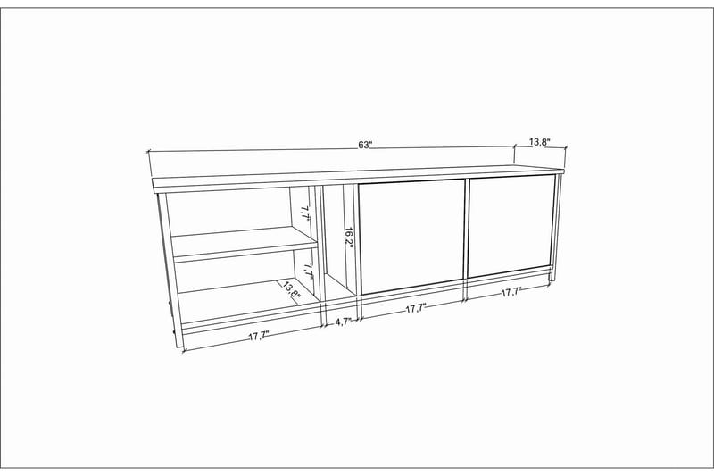 Andifli Tv-bänk 160x50,8 cm - Svart - Möbler - Tv möbel & mediamöbel - TV bänk & mediabänk